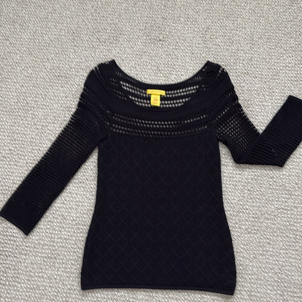 Catherine Malandrino Black Long Sleeve Top, size S